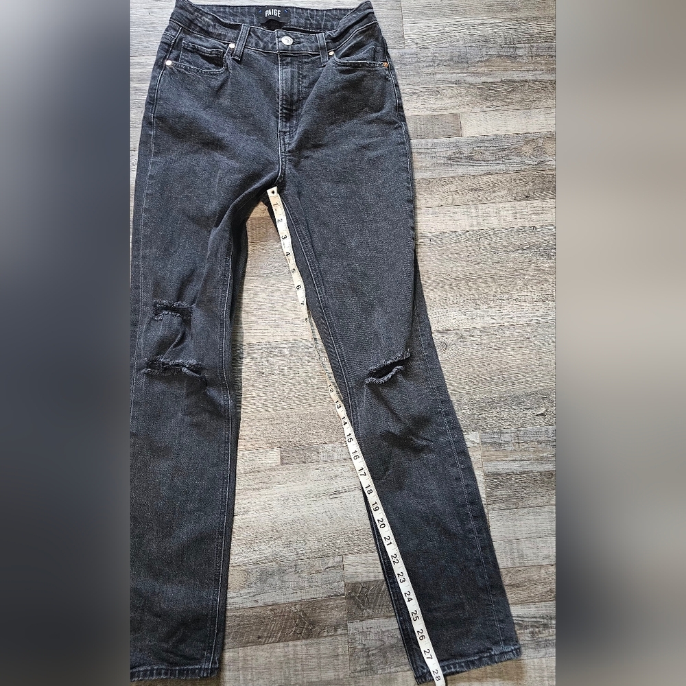 💙🩷Paige Sarah Slim Jeans Size 25   Destructed Distressed Black Wash💙 - Picture 8 of 10